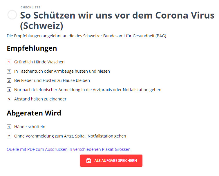 Checklisten verwenden